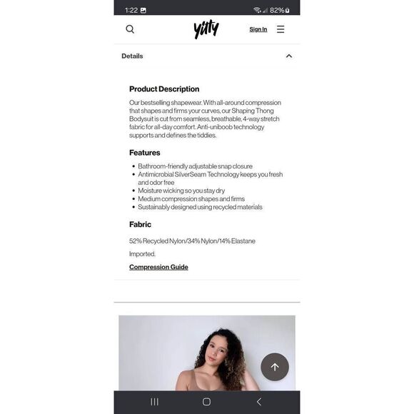 New XS-S Fabletics Yitty Moody Bitc Taupe Nearly Naked Shaping Thong Bodysuit - Picture 6 of 8